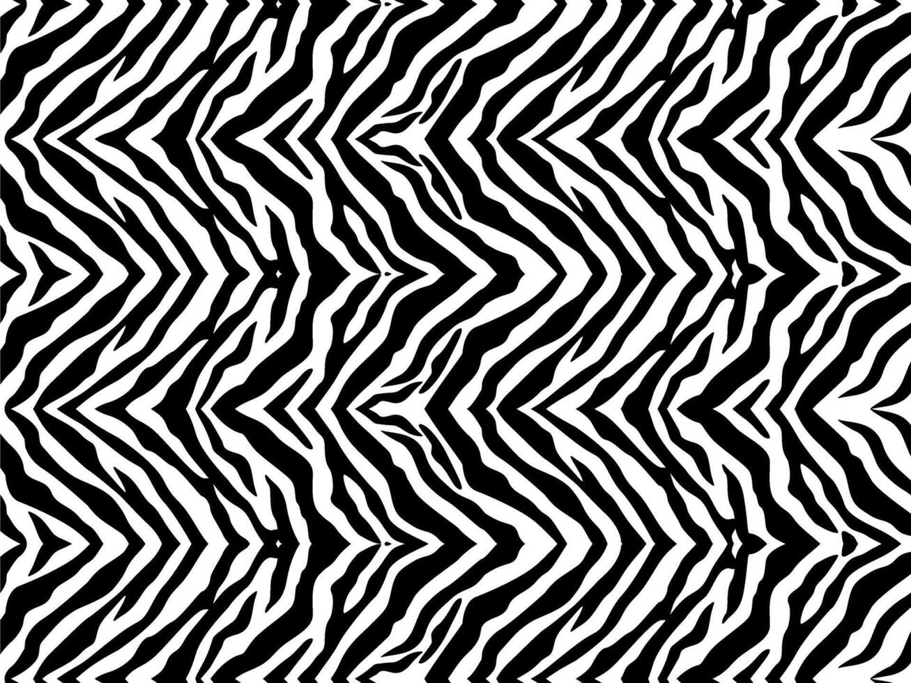 Black-White Stripes Lines Motifs Pattern Inspired by Zebra. Color Editable vector