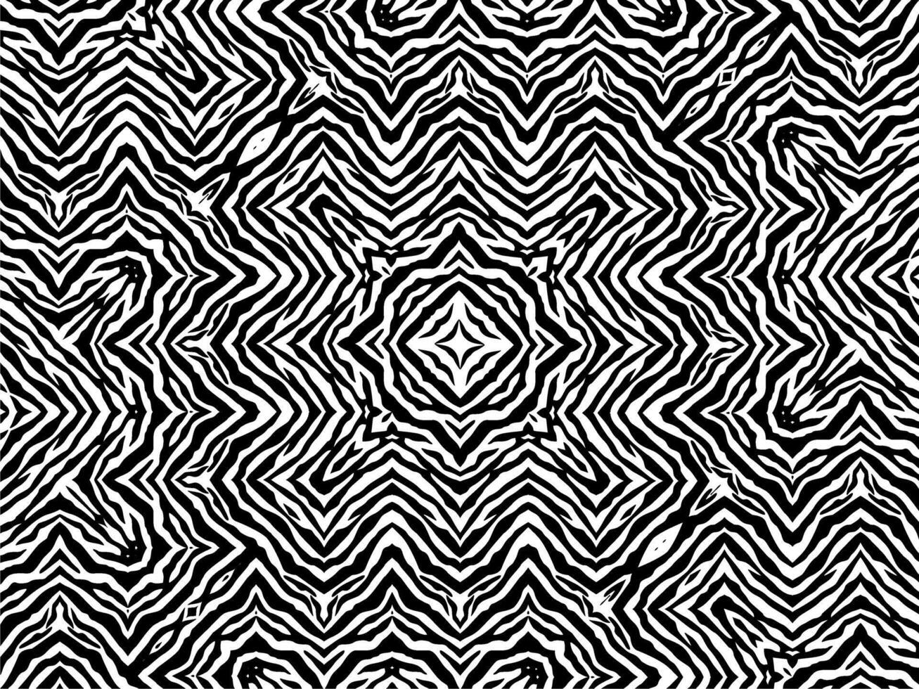 Black-White Stripes Lines Motifs Pattern Inspired by Zebra. Decoration for Interior, Carpet, Textile, Garment, Tile, Paper, Wrapping, Wallpaper, Etc. Editable vector