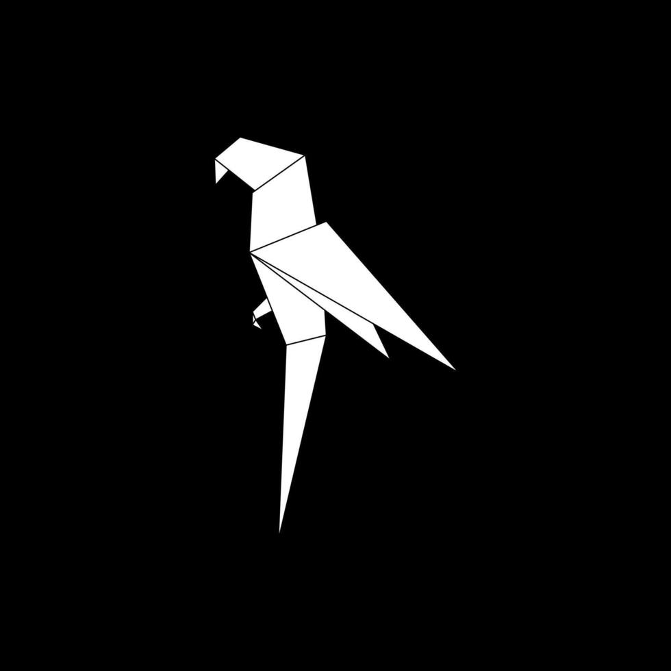 Macaw, Ara, Parrot Shape Inspired by Origami Form, can use for Logo, Pictogram, Bird Figure, Website, Apps, etc. Editable vector