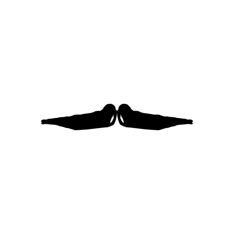 Silhouette or the Pair Pinnipeds or Seals, can use for Logo, Pictogram, Aquatic Animal, Poster, etc. Flat and Editable vector