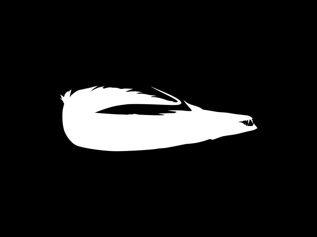 Silhouette of the Cutlass Fish, Flat Style, for Logo Gram, Apps, Art Aquatic Animal, Pictogram, etc. Color Editable vector