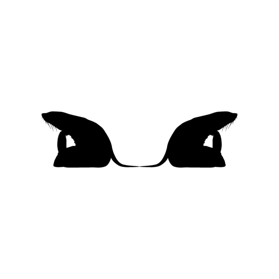 Silhouette or the Pair Pinnipeds or Seals, can use for Logo, Pictogram, Aquatic Animal, Poster, etc. Flat Style and Editable vector