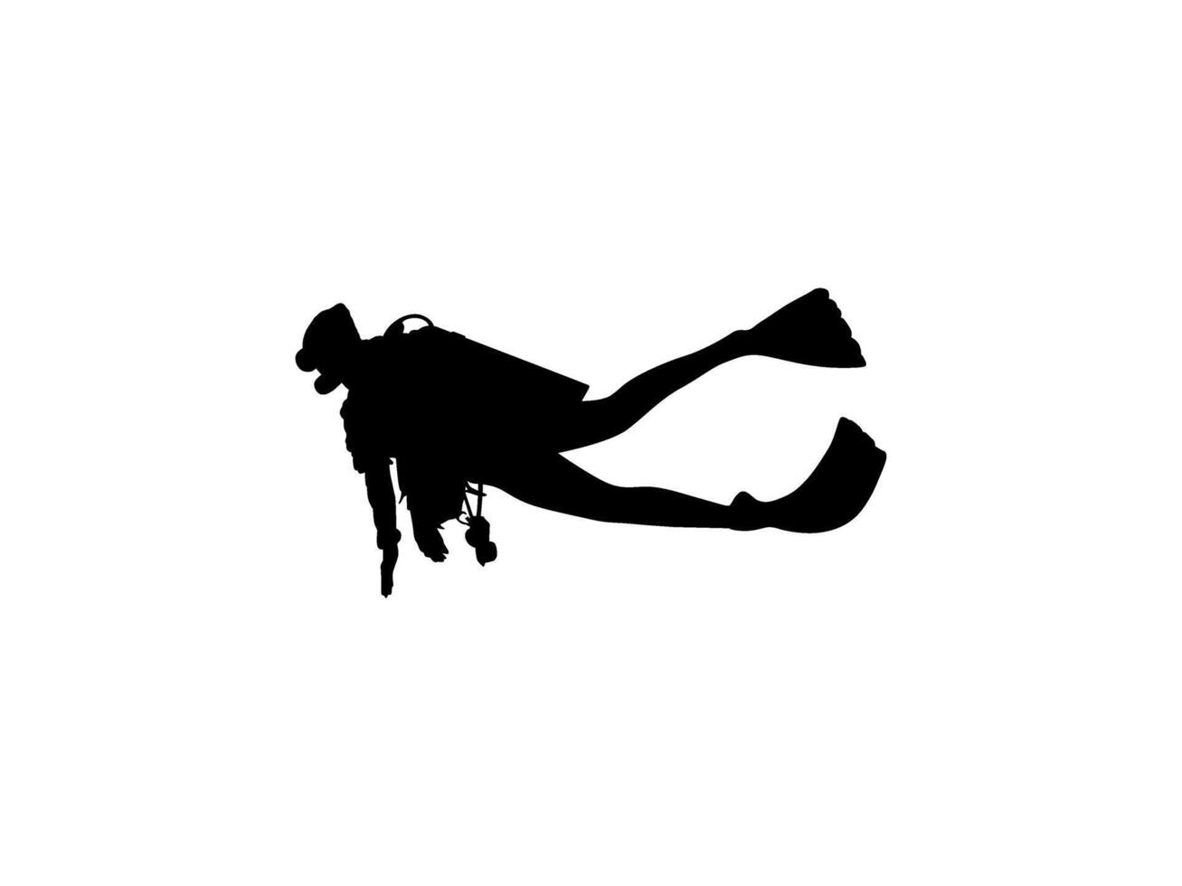 Silhouette Diving, can use for Logo Gram, Sticker, Pictogram, Website, etc. Flat style vector