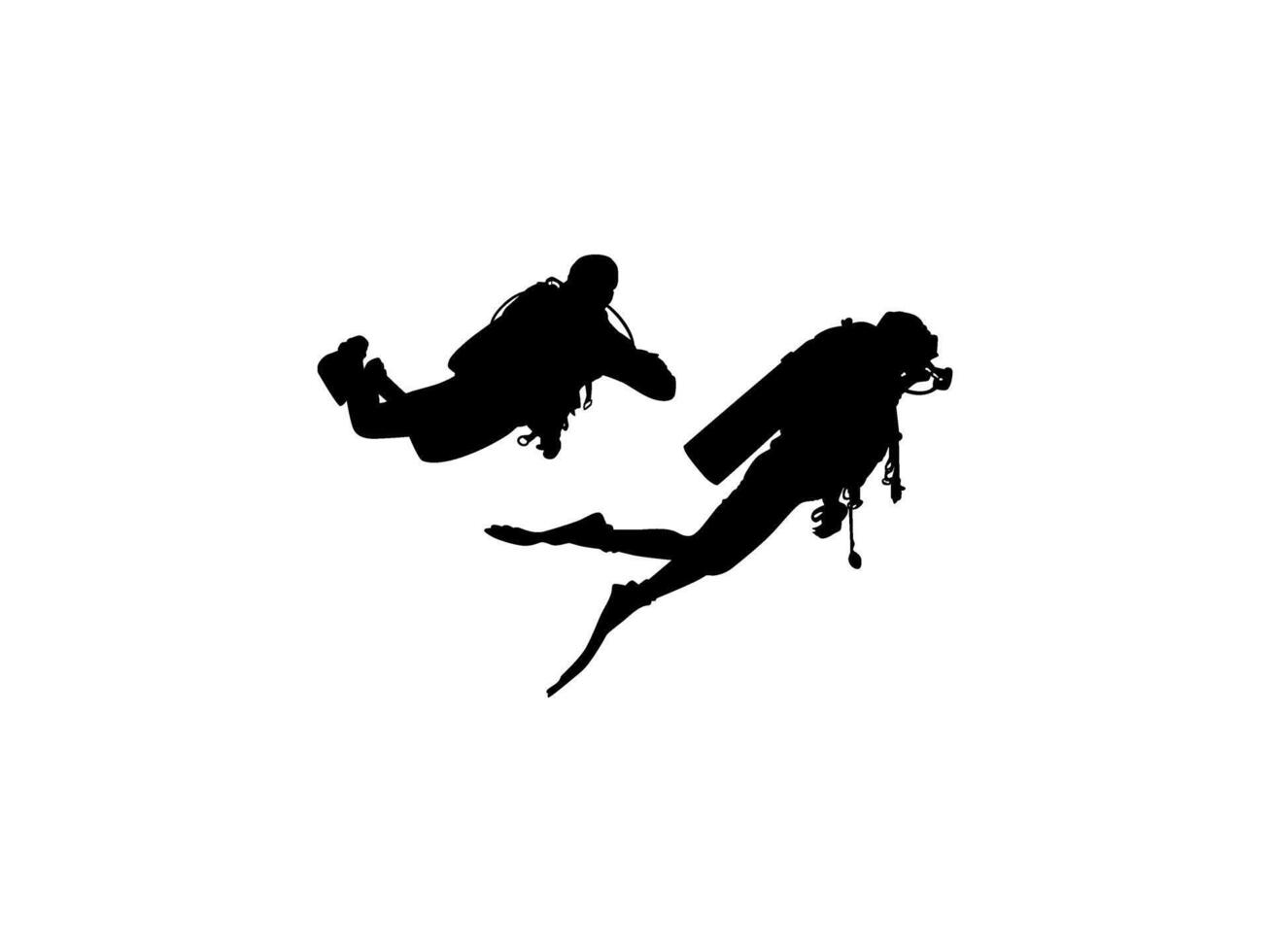 Silhouette Diving, Flat style, can use for Logo Gram, Sticker, Pictogram, etc. Editable vector