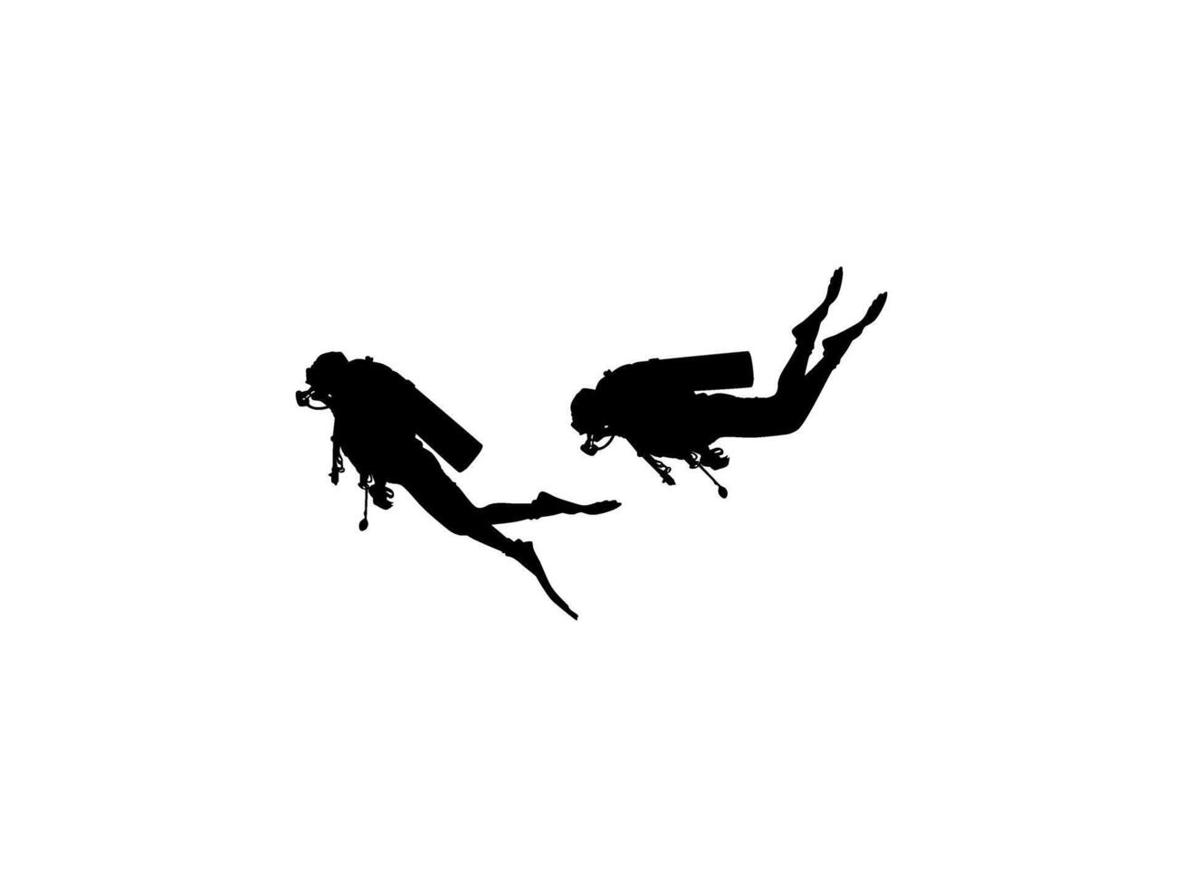 Diving Silhouette, Flat style, can use for Logo Gram, Sticker, Pictogram, etc. BW and Flat Style vector
