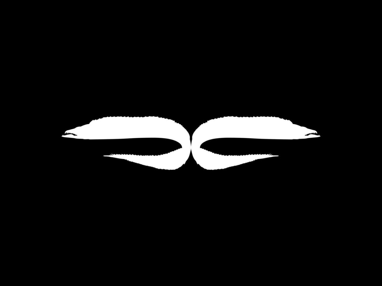 Pair Silhouette of the Cutlass Fish, for Logo Gram, Art Illustration, Pictogram, or Graphic Design Element. Flat Style vector