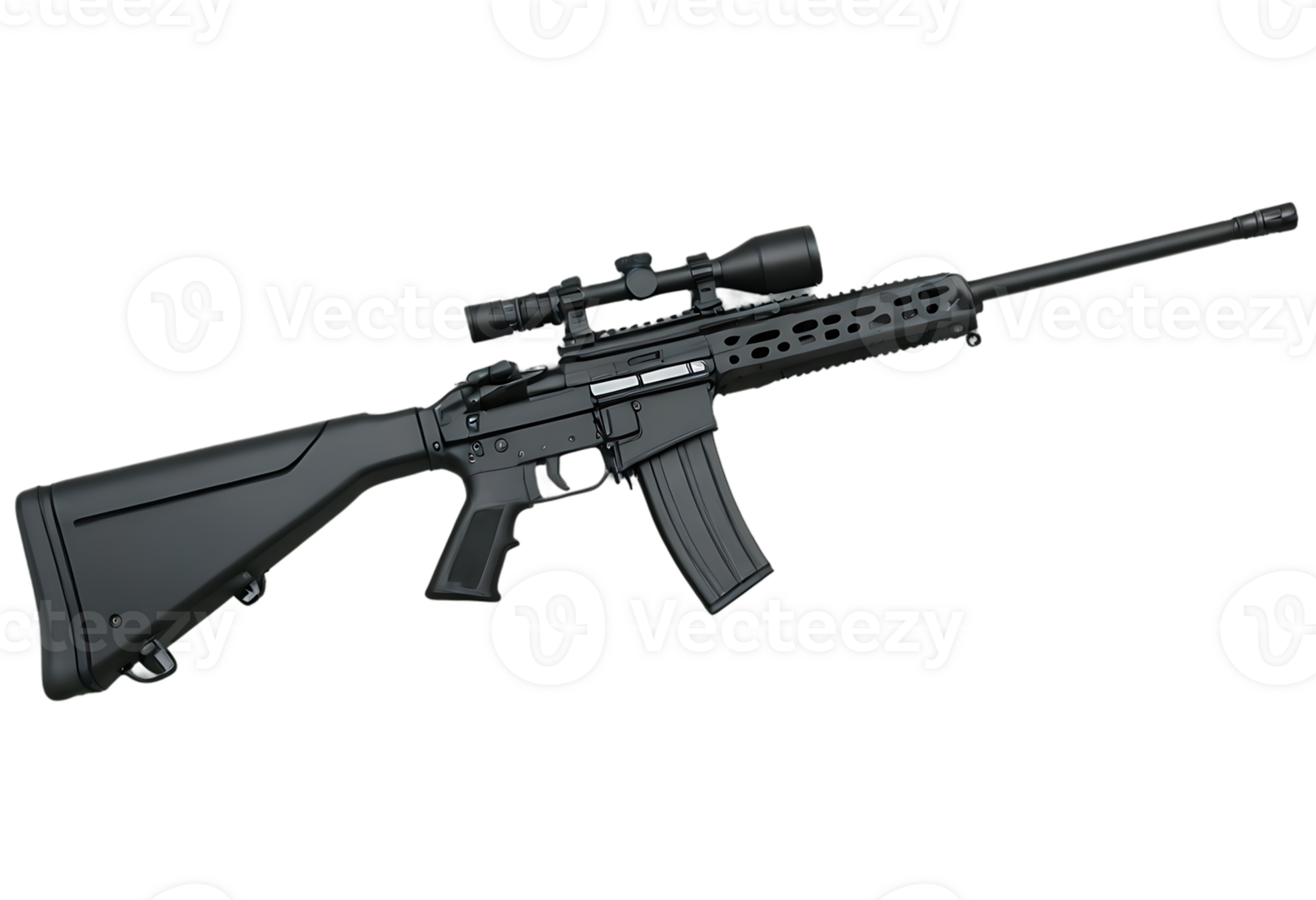 A rifle with a scope and a scope on it png
