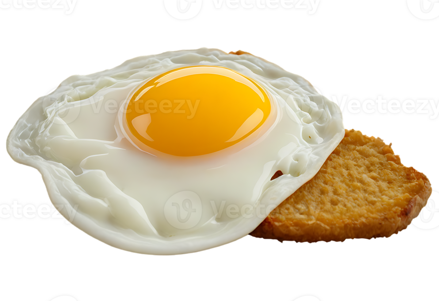 An egg on toast with a piece of bread png