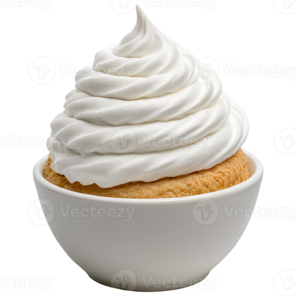 A white cup with whipped cream on top png