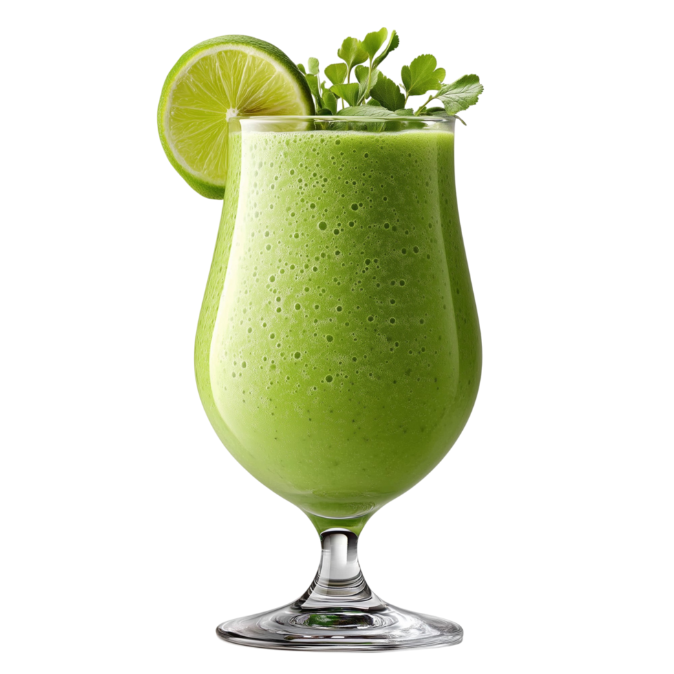 A green smoothie with lime and mint png