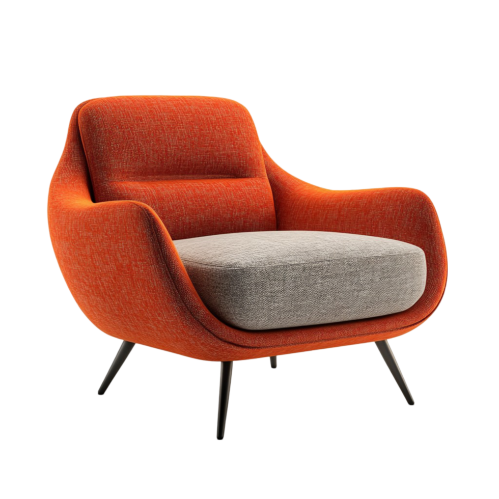 Orange Chair with Gray Cushion png