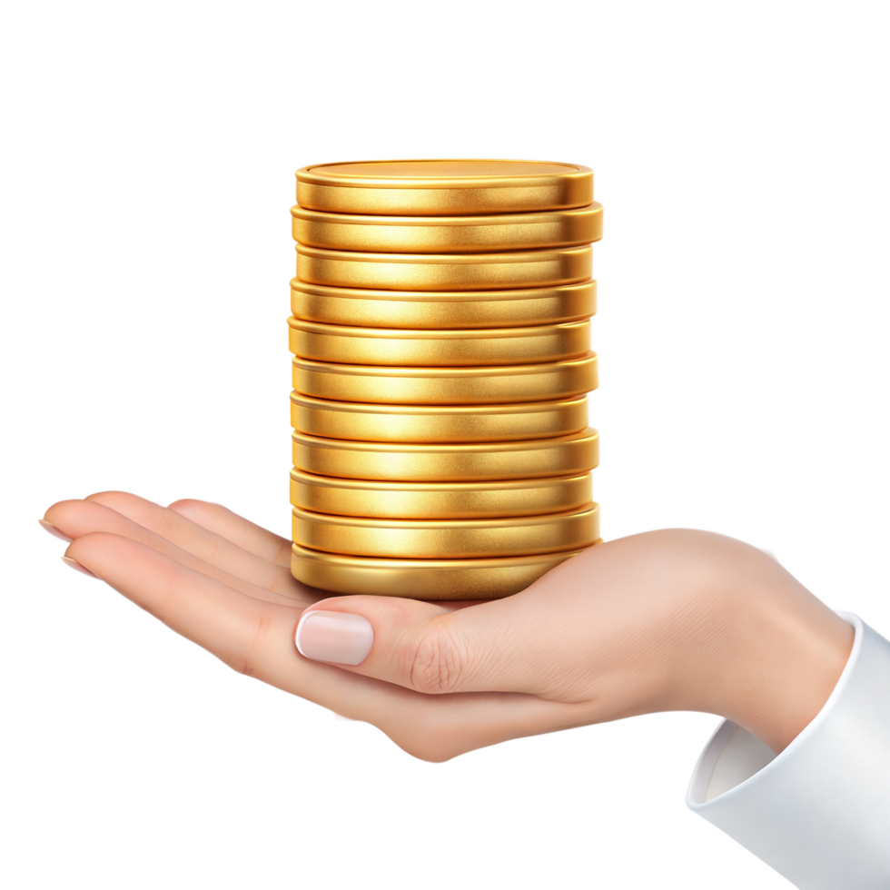 Richness Concept with Piled Gold Coins Illustration png