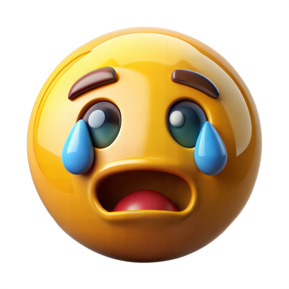 3d emoji shocked face, 3D Rendering shocked emoji with emotion png