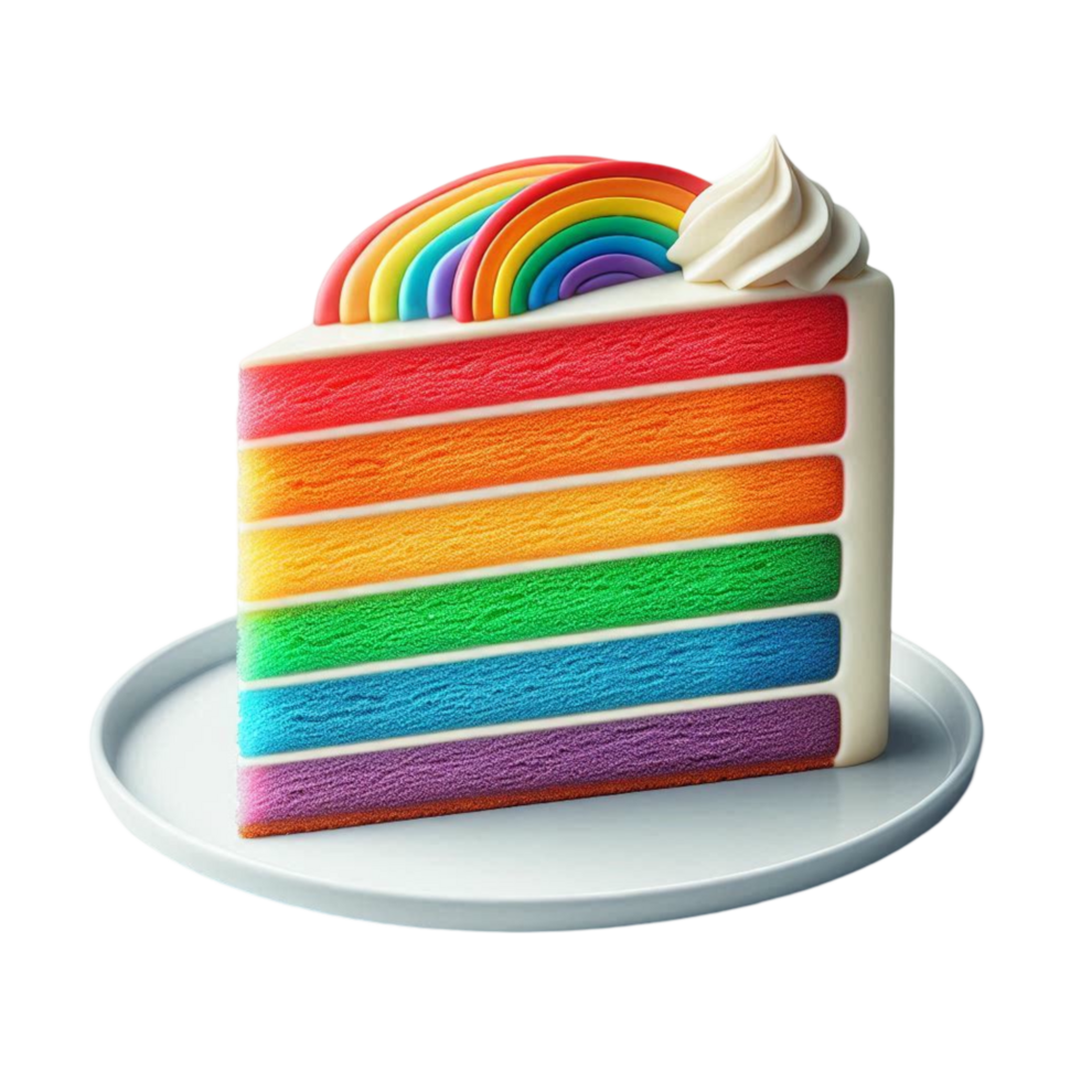 Bright Rainbow Layer Cake png