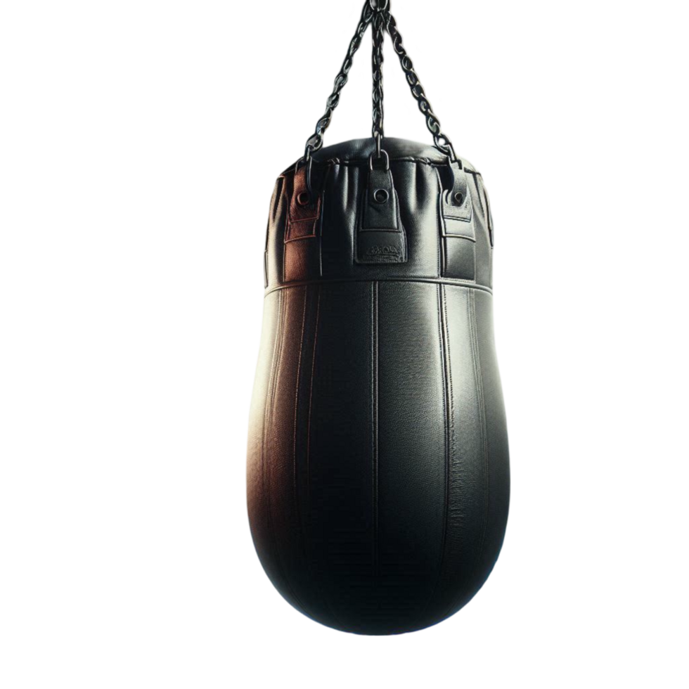 Realistic Hanging Black Punching Bag png