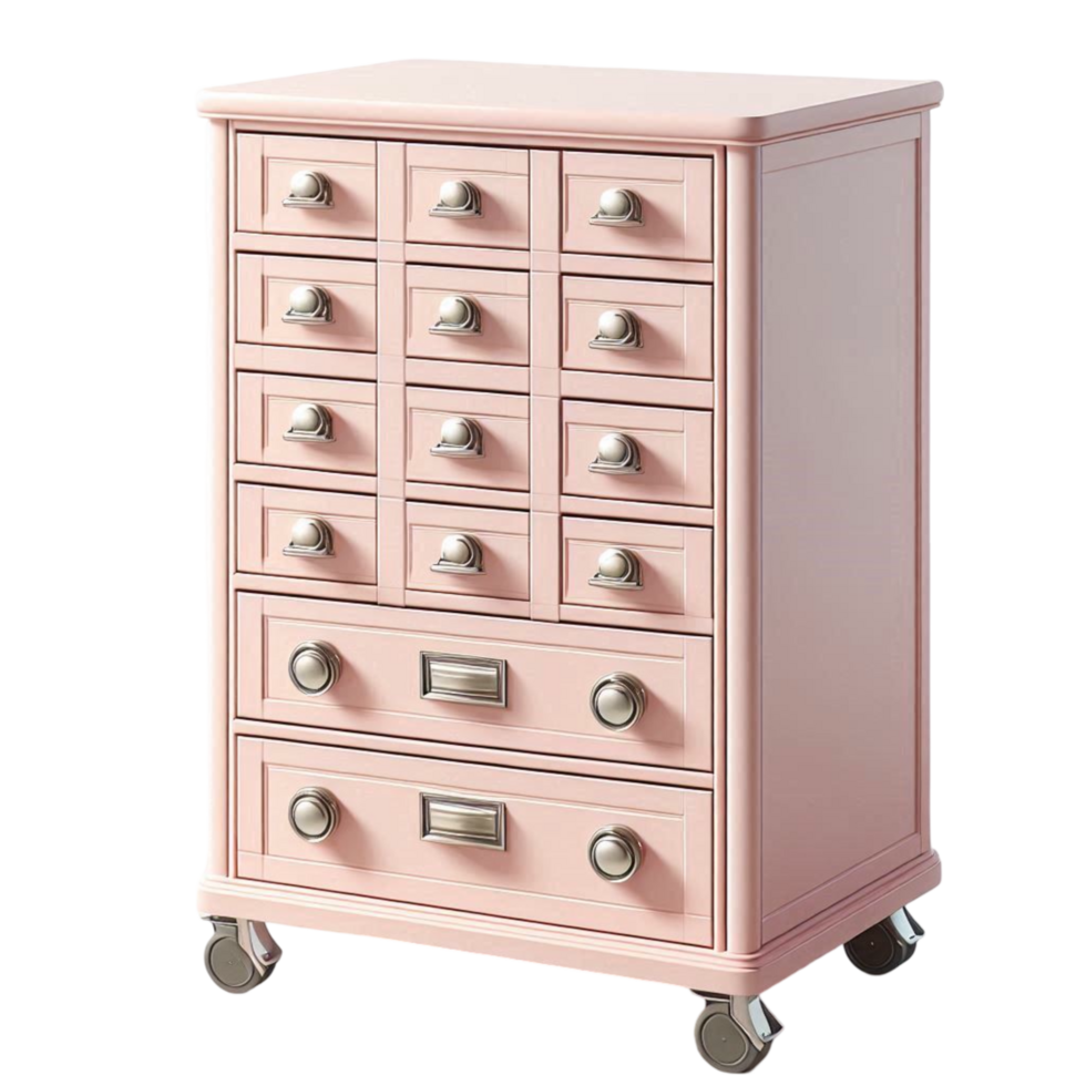Pink Mobile Drawer Cabinet png