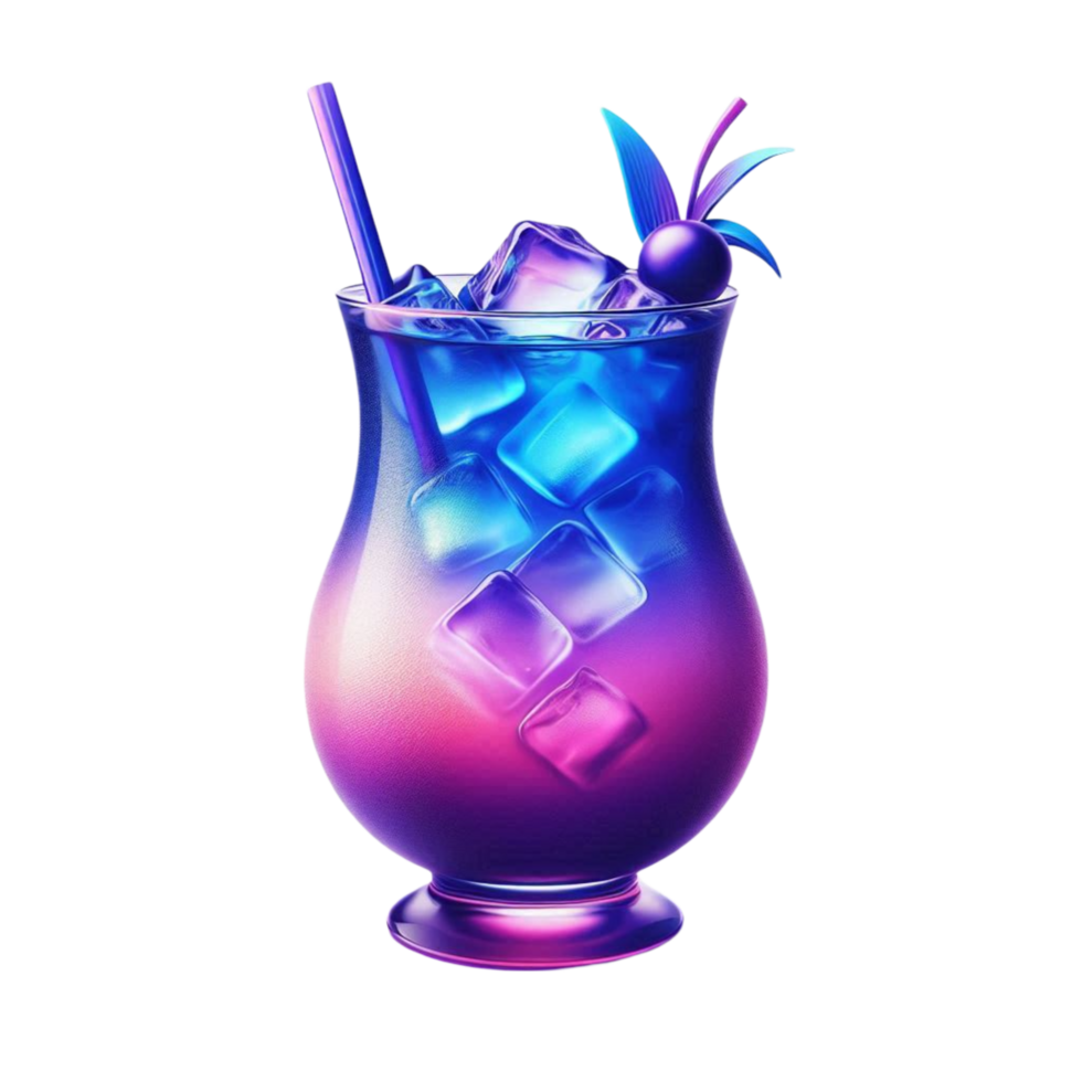 Glowing Blue and Purple Neon Cocktail png