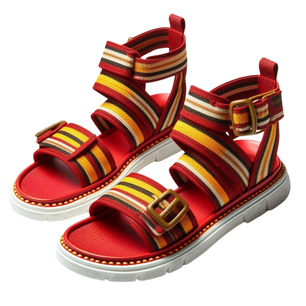 Red Striped Summer Sandals png