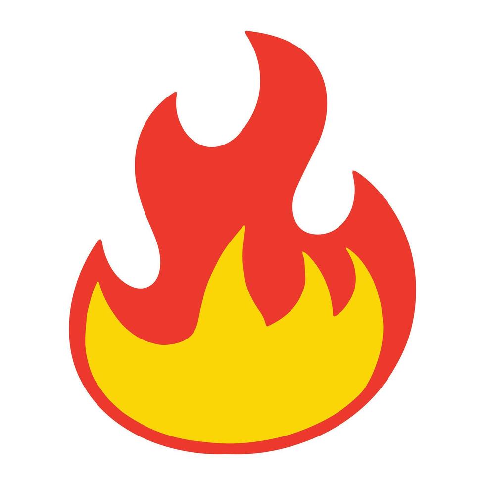 Dynamic Flame Icon Bold Fire Symbol with Gradient Colors vector