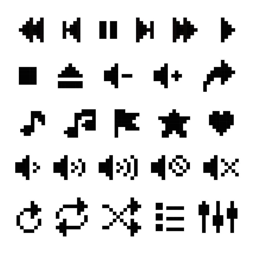 Media Control Icon Set vector