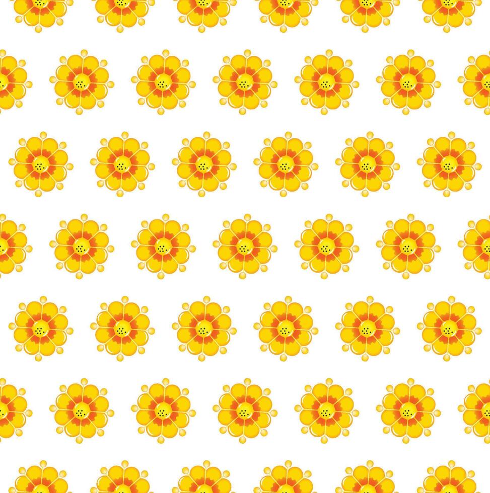 Cheerful and seamless yellow flower pattern design for spring, children's products, gift wrap, and textiles. vector