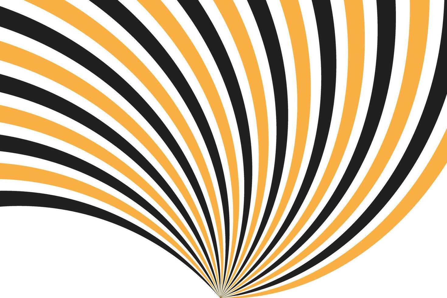 simple abstract black orange color retro line pattern dynamic black and yellow striped radial design vector