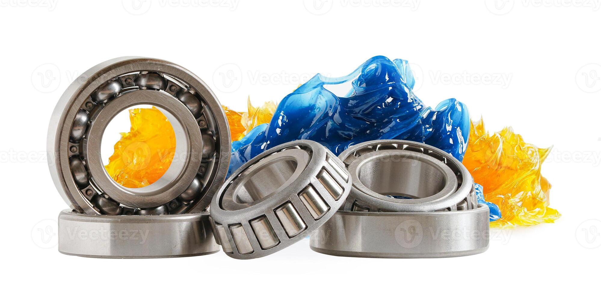 Grease isolated on white background, lithium machinery lubrication for automotive and indus photo