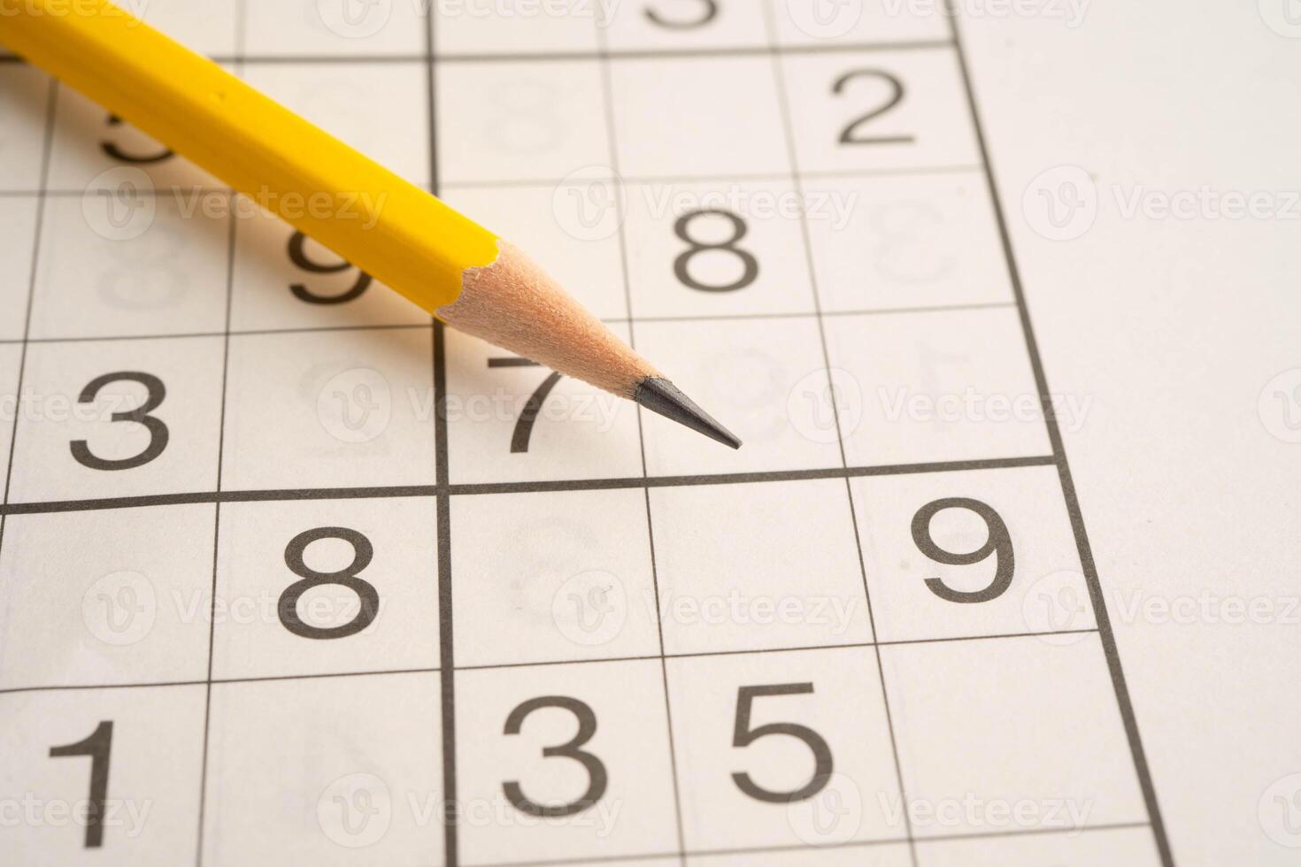 Sudoku puzzle, game to play for keep you brain younger for developing Alzheimer disease in senior pat photo