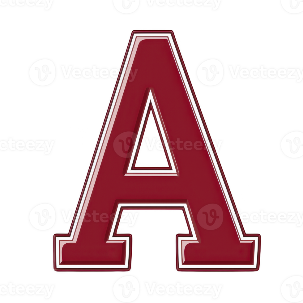 A bold, red letter with white outline stands prominently against transparent background, conveying sense of strength and clarity png