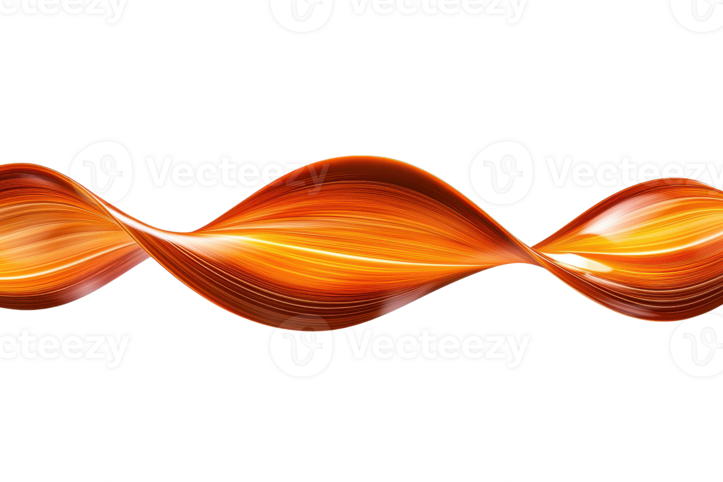 A dynamic, abstract orange wave pattern with smooth curves and vibrant energy on transparency background. flowing design creates sense of movement and fluidity, perfect for modern digital art png
