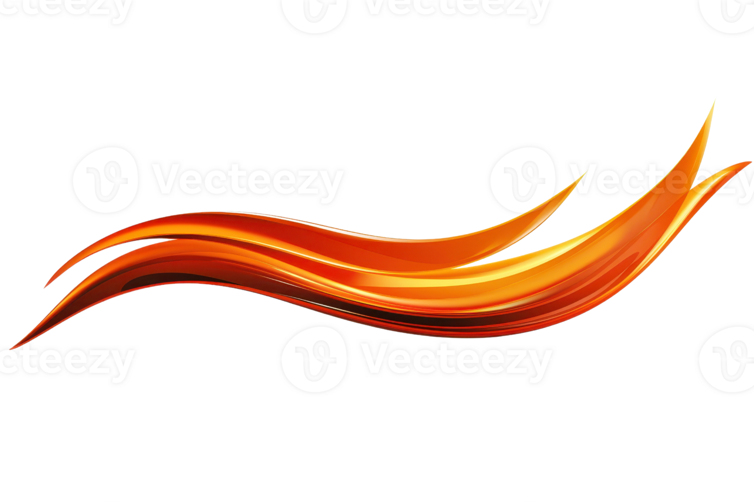 A This features dynamic, abstract design of flowing orange and red curves, resembling flames or waves, set against transparent background. vibrant colors and smooth lines create sense of movement png