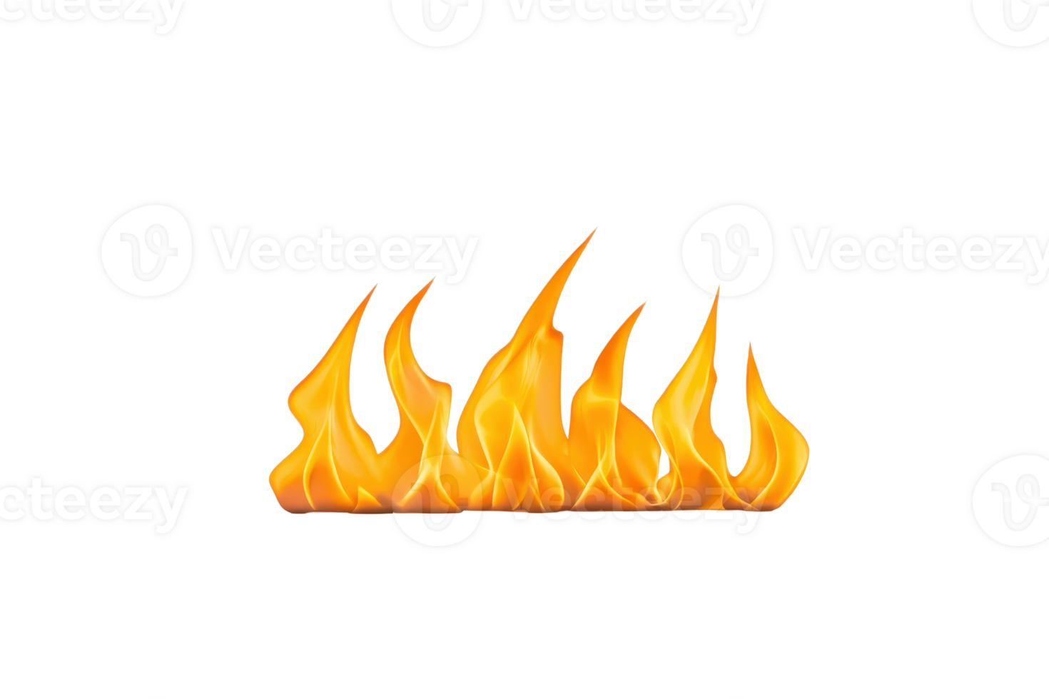 A vibrant illustration of orange flames with transparent background, showcasing dynamic movement and energy. Perfect for design projects needing fiery element png