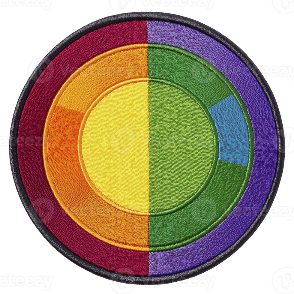 uma isto características colorida circular fragmento dividido para dentro segmentos com vibrante cores Incluindo vermelho laranja amarelo verde azul e roxo. Projeto é simétrico e visualmente impressionante.colorido circular png