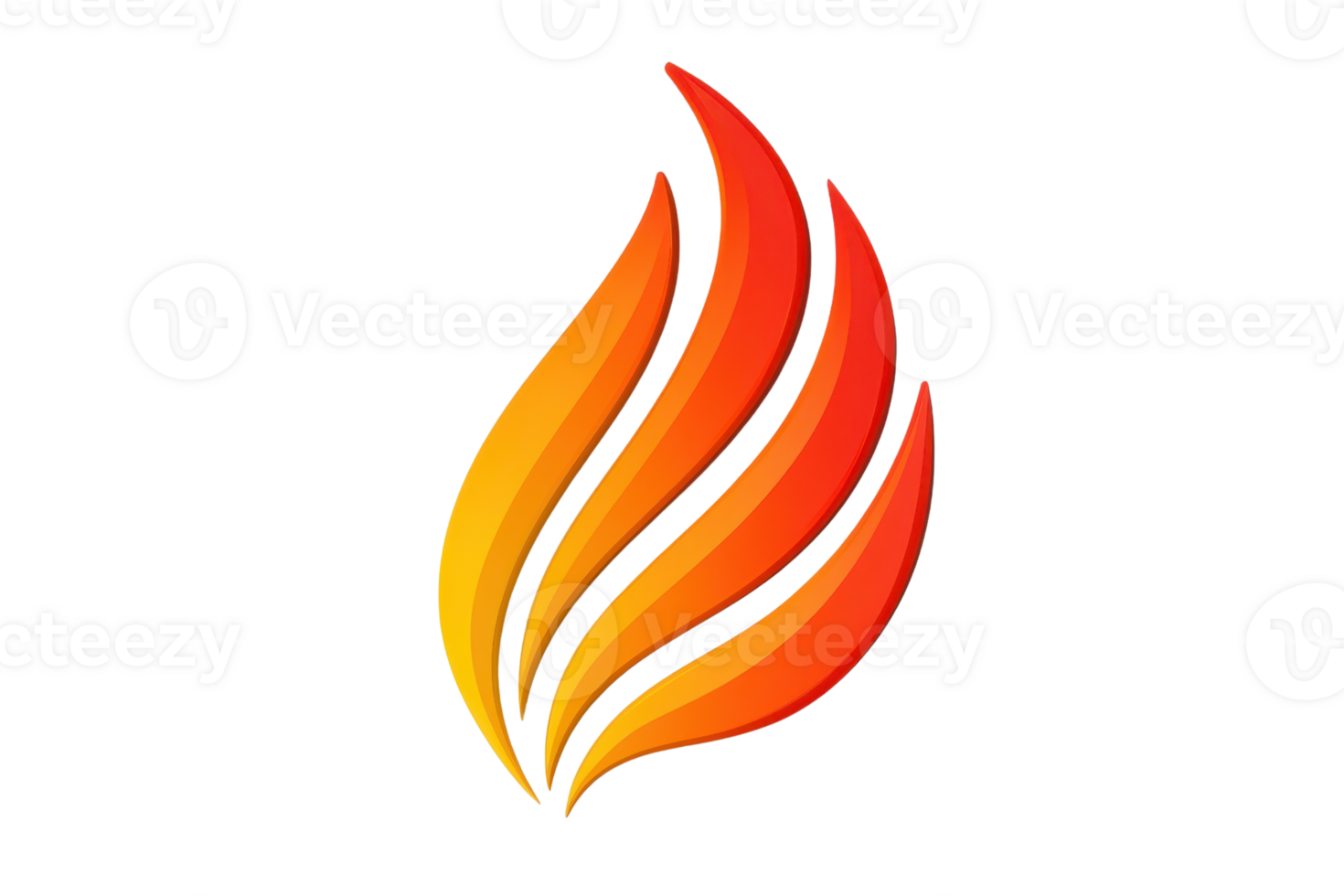 A stylized flame icon with vibrant orange and red colors, symbolizing energy and warmth. design features smooth, curved lines that create dynamic and modern appearance png