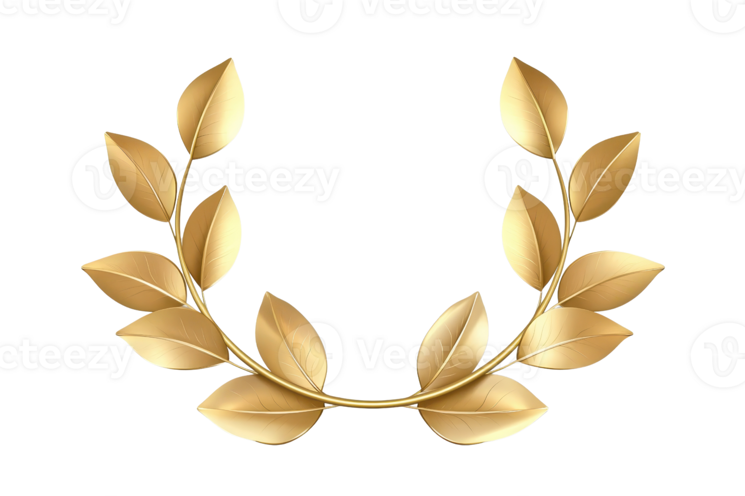 A golden laurel wreath with detailed leaves symbolizes victory and achievement. elegant design is often associated with honor and excellence, making it popular emblem various awards and ceremonies png