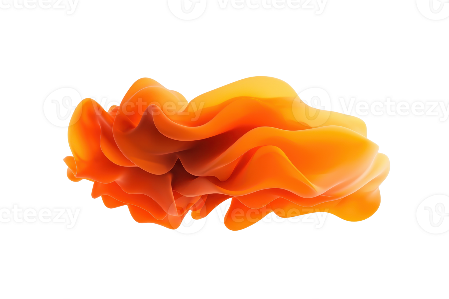 A vibrant, abstract orange wave pattern with fluid, flowing shapes and dynamic, energetic feel. design is set against transparent background, highlighting its vivid colors and smooth curves png