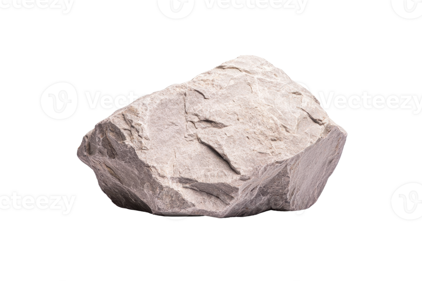 A large, rough gray rock with textured surface, isolated on transparency background, showcasing its natural shape and rugged appearance png