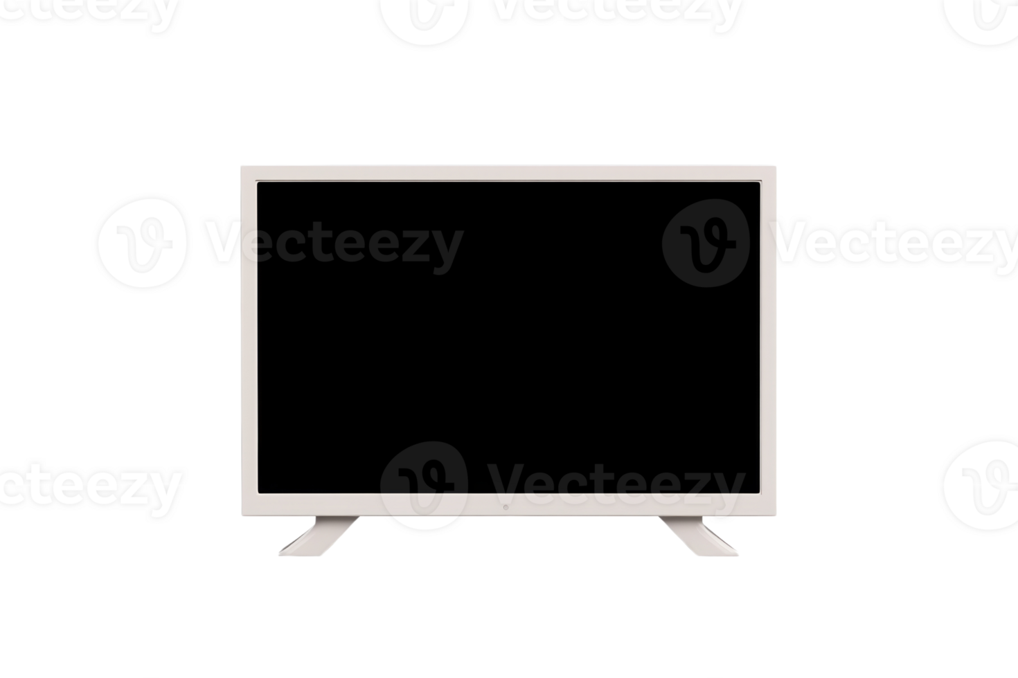 A modern flat screen television with sleek white frame and minimalist design, perfect for contemporary living spaces. screen is turned off, highlighting its elegant structure png