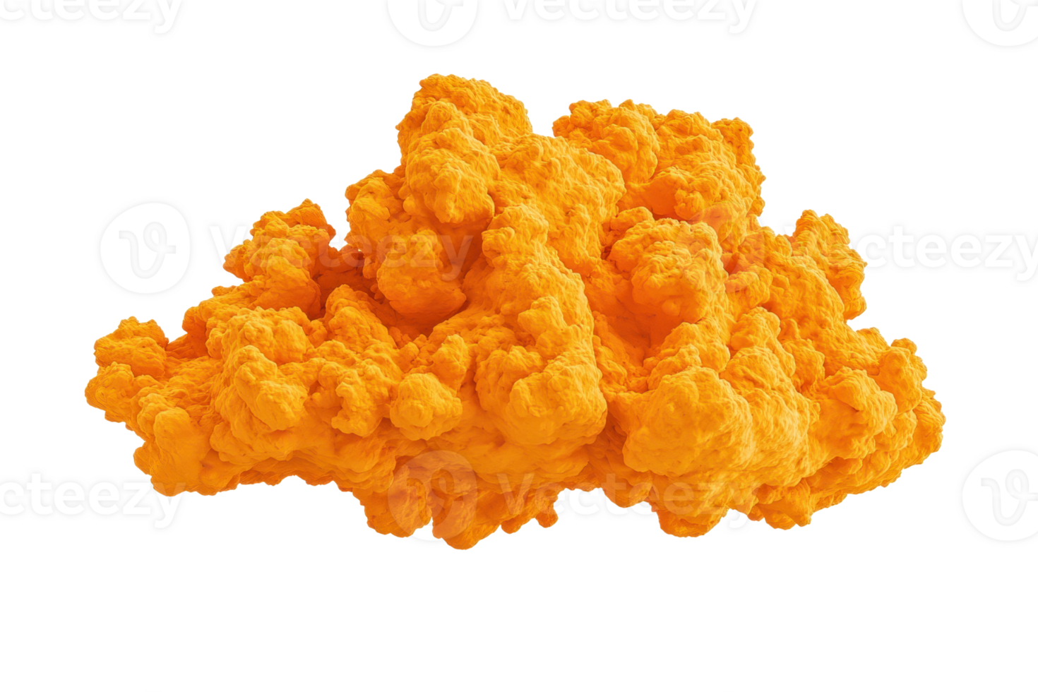 A vibrant orange cloud of smoke with fluffy texture, isolated on transparency background, creating dynamic and energetic visual effect png