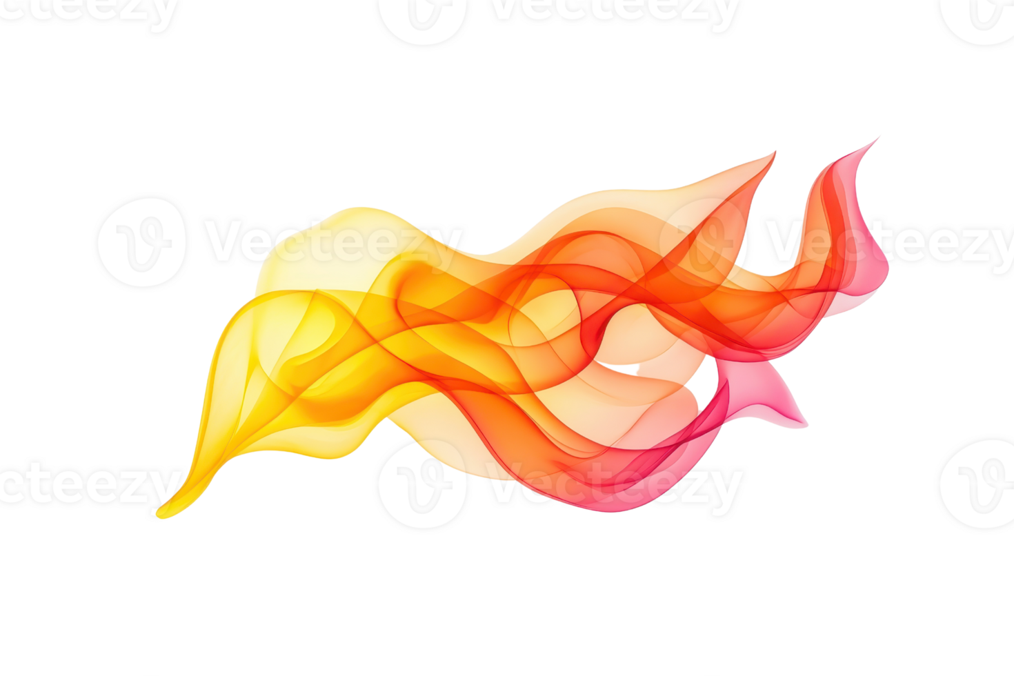 A vibrant abstract wave of colorful smoke in shades of red, orange, and yellow on transparency background, creating dynamic and flowing visual effect png
