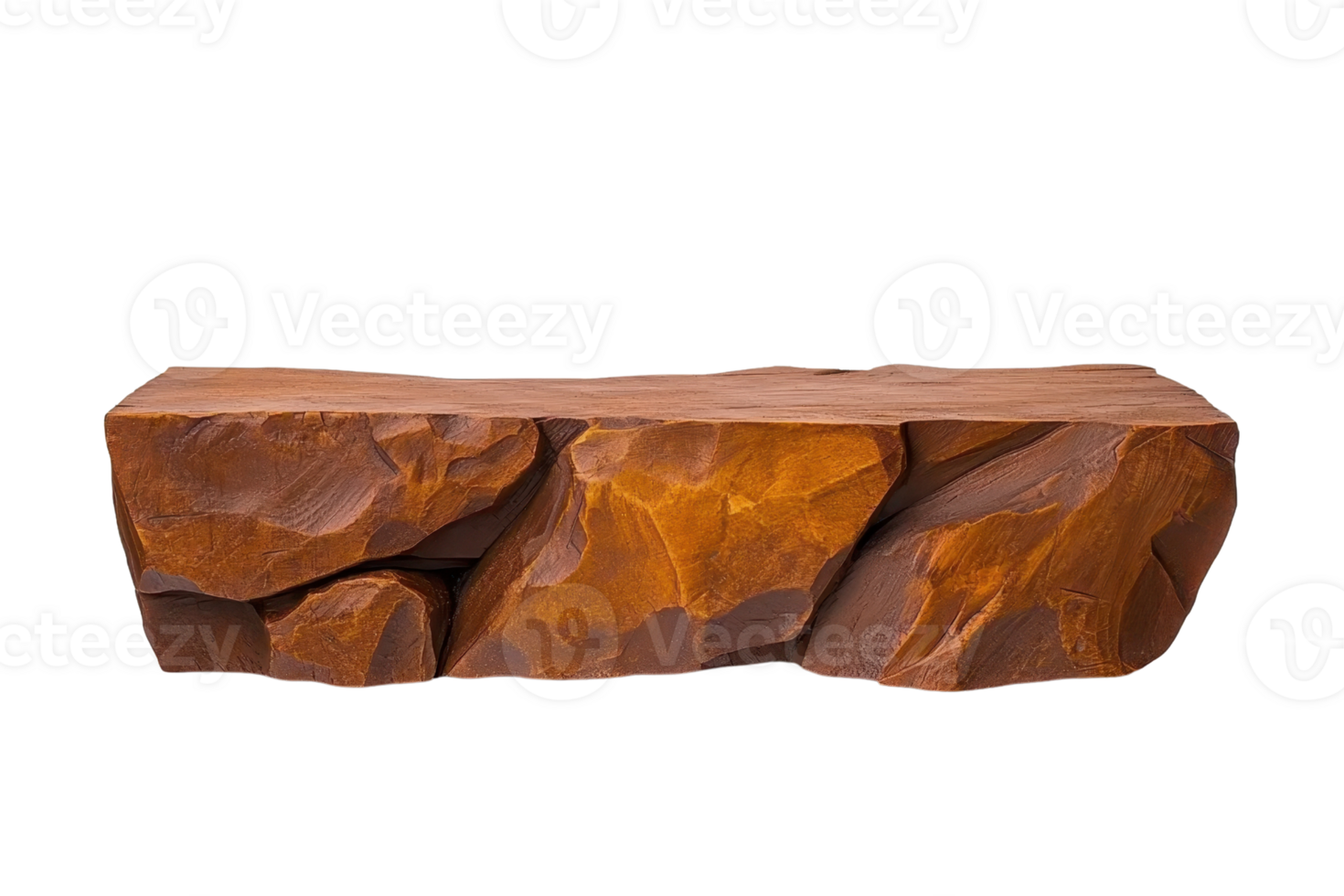 A rustic wooden bench with natural, rugged texture and earthy tones, perfect for adding touch of nature to any space. bench unique design showcases beauty of raw wood.wooden bench png