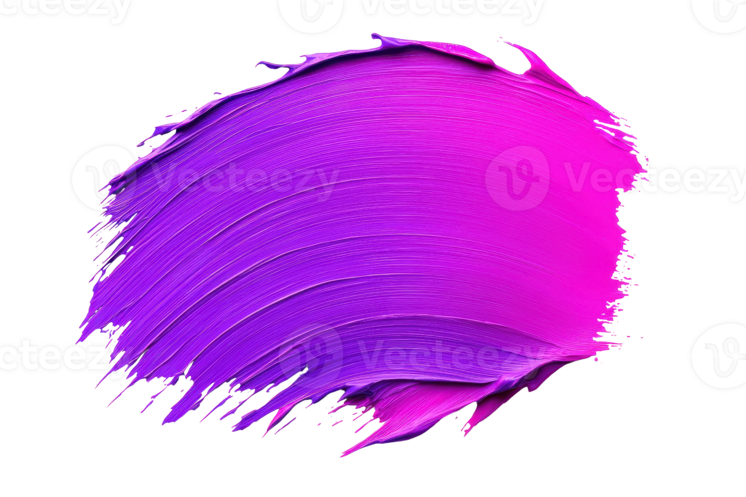 A vibrant brushstroke of purple and pink paint on transparency background. showcasing texture and color blending png