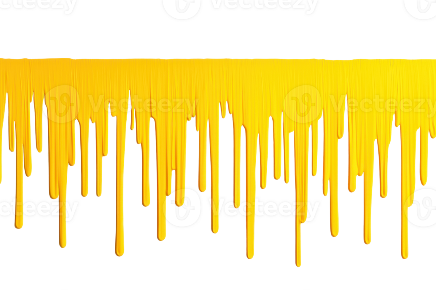 A vibrant yellow paint drip effect creates dynamic and artistic visual, resembling liquid gold cascading down. bright color and fluid motion add sense of creativity and energy to design png