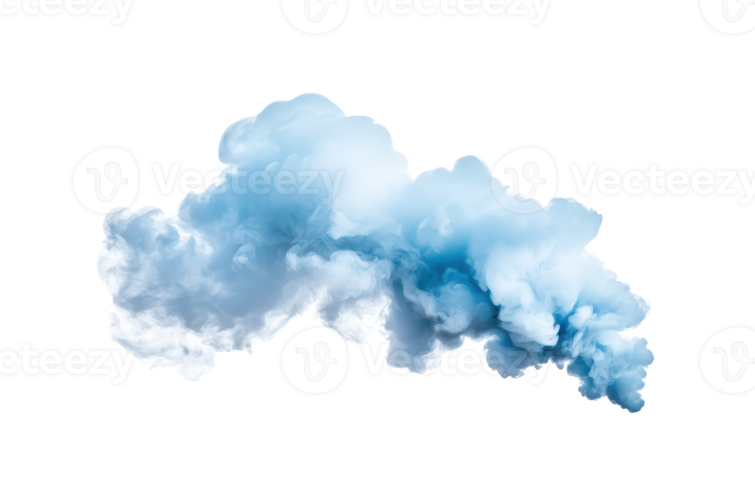 A billowing cloud of blue smoke creates dreamy and ethereal atmosphere, evoking sense of calm and mystery. soft, swirling patterns add dynamic and artistic touch png