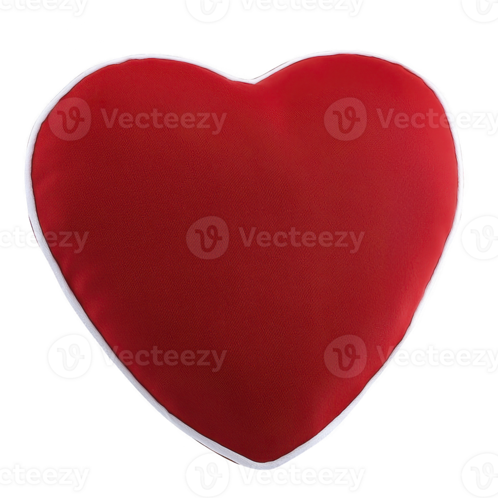 A plush red heart shaped pillow with soft texture, perfect for adding touch of love and comfort to any space. Ideal for home decor or as thoughtful gift png