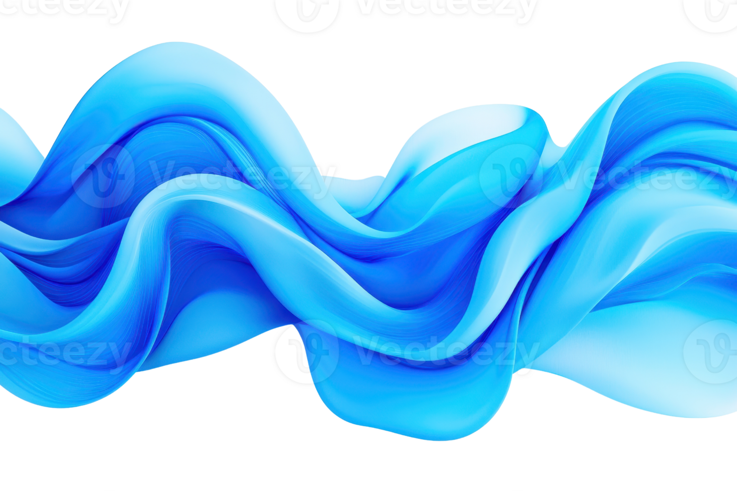 A flowing abstract blue wave pattern creates sense of movement and fluidity, with smooth curves and gradients blending seamlessly. design evokes calming and serene atmosphere png