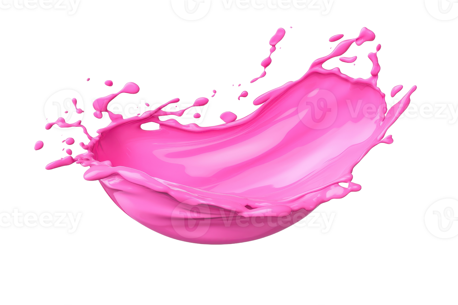 A vibrant splash of pink liquid forms dynamic, curved shape against transparency background, capturing motion and fluidity png