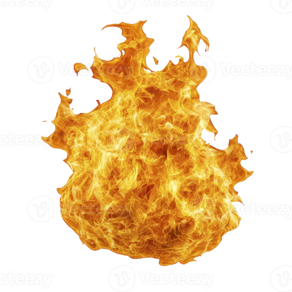 A vibrant, dynamic flame with bright orange and yellow hues, showcasing intense energy and movement of fire. flames appear to be dancing, creating sense of warmth and power png