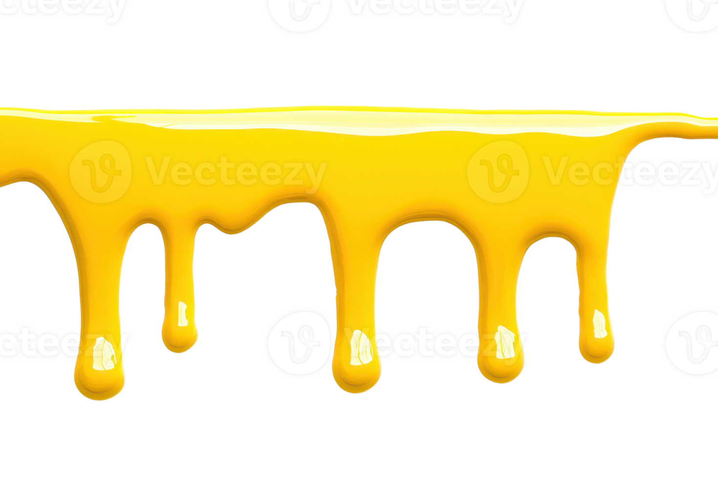 A vibrant yellow paint drips down against transparency background, creating dynamic and artistic effect. glossy texture and bright color evoke creativity and energy png