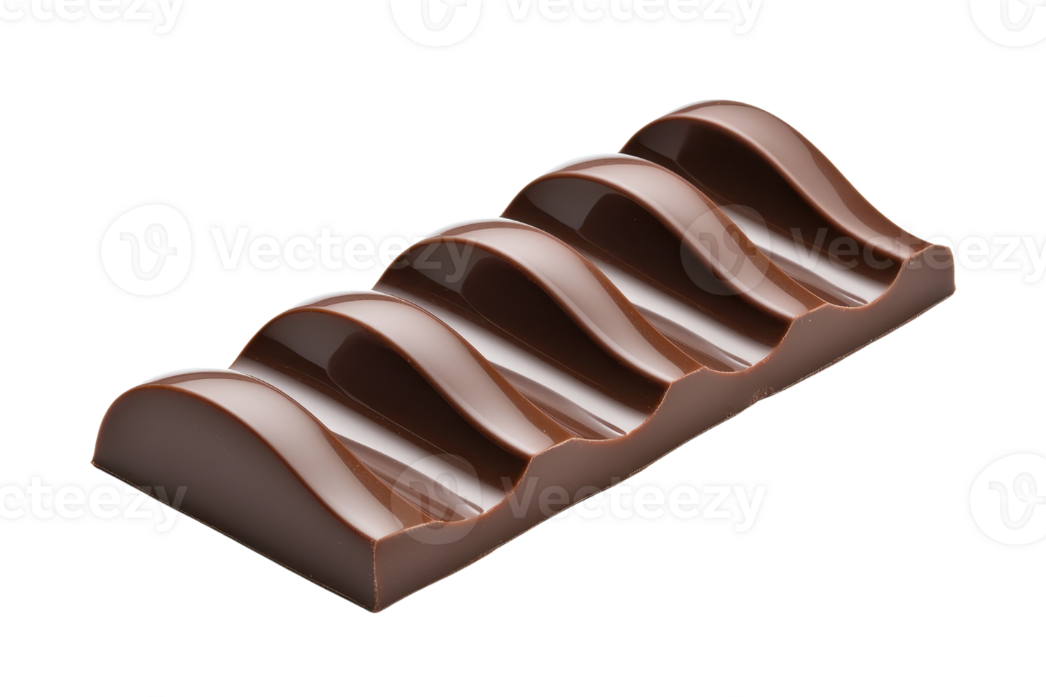 A smooth, wavy chocolate bar with glossy finish, showcasing its rich texture and inviting appearance. Perfect for chocolate lovers and dessert enthusiasts png